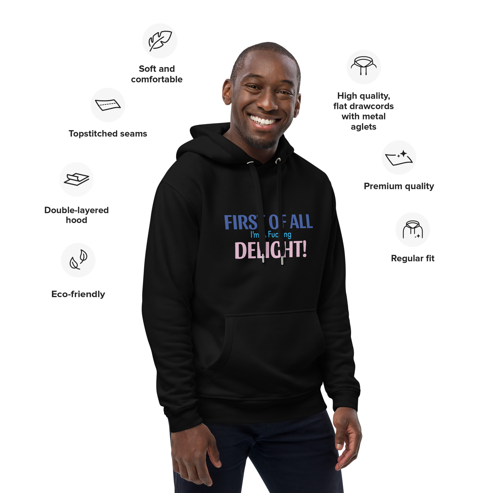 "Fucking Delightful" Premium eco hoodie - Image 4